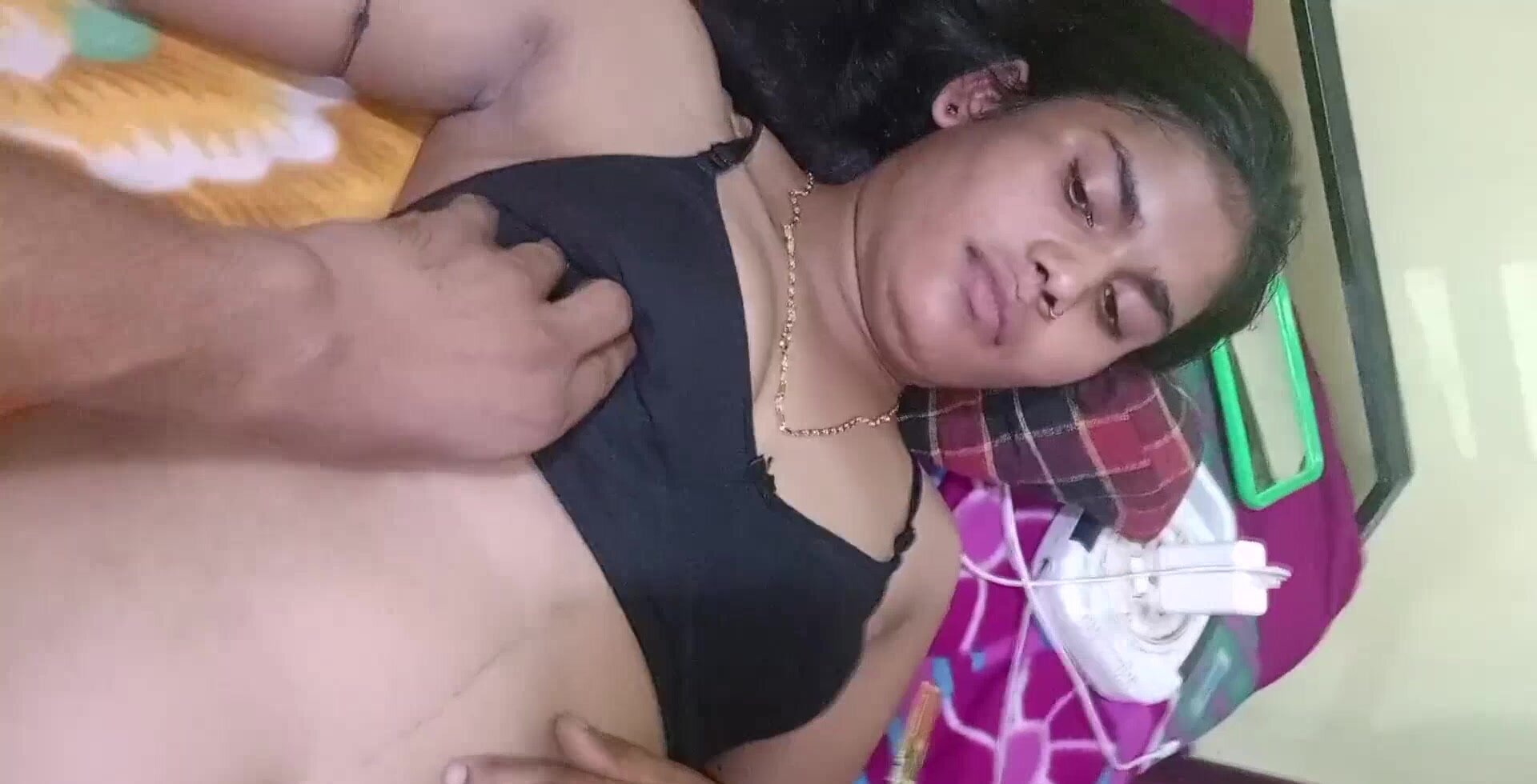 Hairy Desi babe giving a blowob and getting teased
