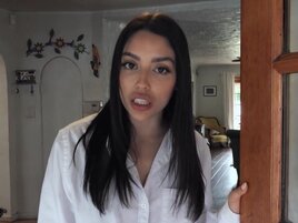 Gorgeous secretary's small boobs flap during hard fuck