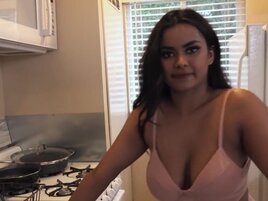 Bodacious exchange student bends over to take a fat cock