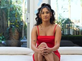 Cute brown babe is looking for a job for her slick pussy