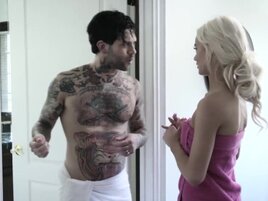 Blonde teen Elsa Jean's pink twat gets piped down hardcore