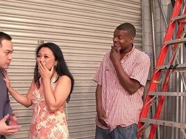 Slutty Asian MILF fucks her hubby and his BBC friend