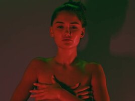 Sonya Blaze shows her cleavage and hot oily boobies
