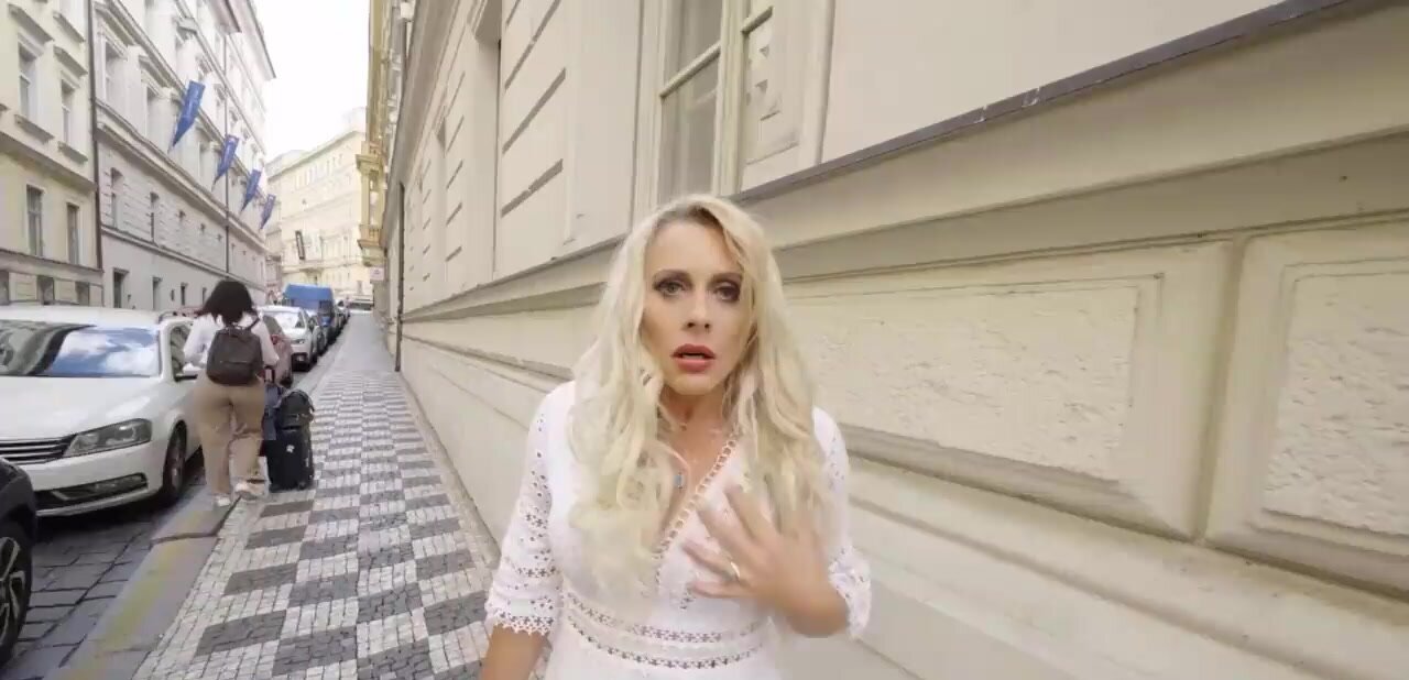 Blonde with a sensational body wants him from behind