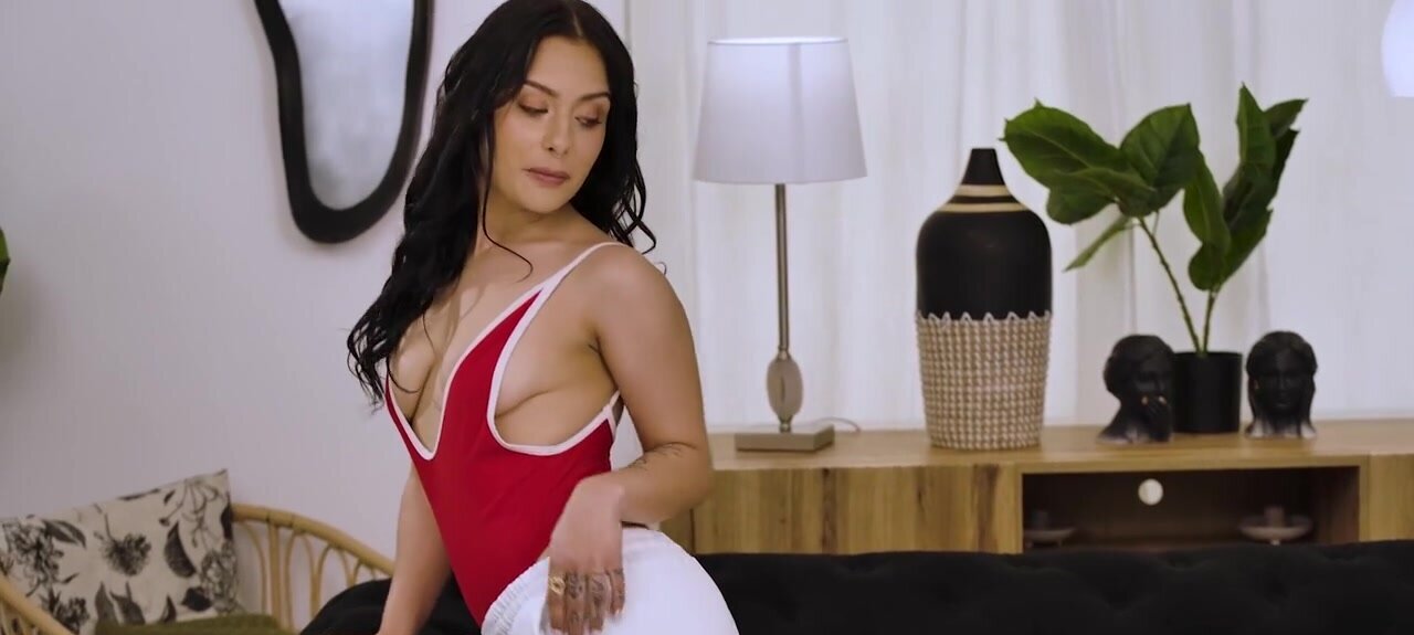 Onesie wearing brunette teases and gets fucked silly