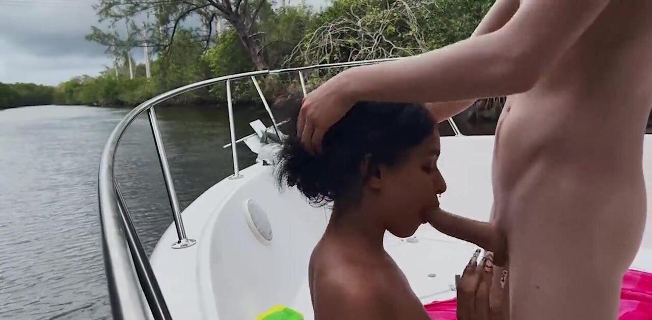 Thirsty brunette with a great tan gets banged in public