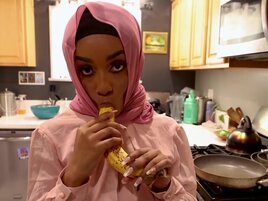 Lily Starfire wears a hijab and takes a large cock too