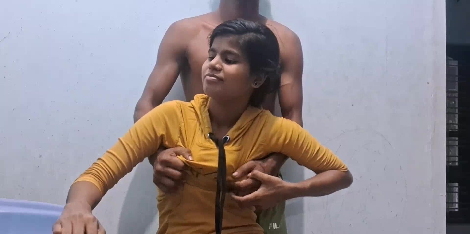 Cute brunette teen is sucking and fucking on camera