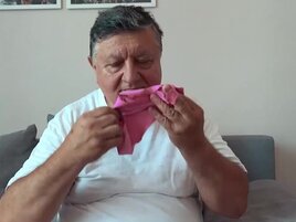 Dude sniffs a teen's panties and she fucks him hard