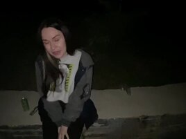 Geeky girl gets her vag claimed by a dick in public