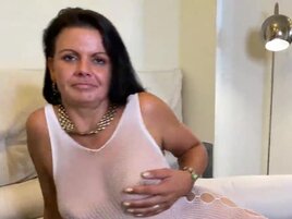 Dark haired lady is going to get off on her own