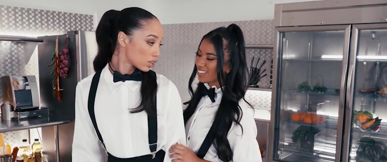 Alexis Tae and Ameena Green doing it in the kitchen