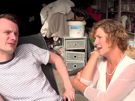 Blonde GILF takes good care of the pale fellow