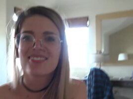 Banging blonde Riley Rose using her feet in a fetish vid
