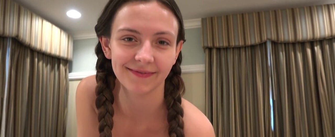 Adorable brunette in black lingerie wants POV fucking