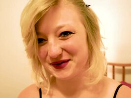 Hot blonde is covered in semen after the POV screwing