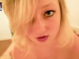 Hot blonde is covered in semen after the POV screwing