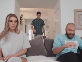 Kenzie Love wearing glasses while fucked by Xander Corvus