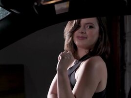 Brunette babe with a fat ass is ready for a hard prick