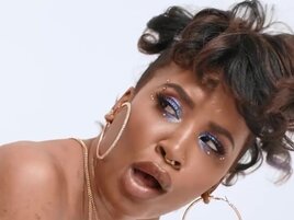 Ebony girl is going to take long cock inside her throat