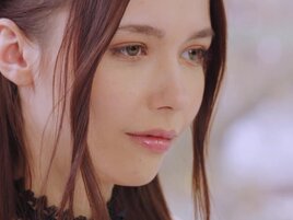 Mila Azul shows perfect boobs while teasing on her own