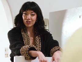 Mommy is happy to show her what strap-on lez sex looks like