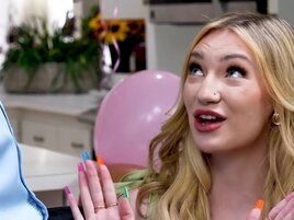 Stepdad fucks a cute girl with small tits almost TOO hard