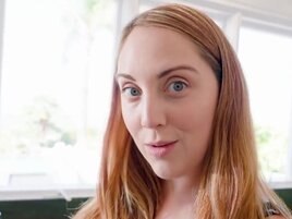 Busty stepmom uses her feet and mouth to build him up