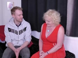 Aged blonde gets messy with a younger dude