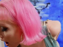 Pink hair bitch is going to love art that fucks her too