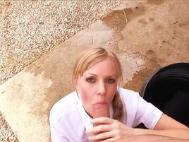 A couple of horny women are having sex in a hay