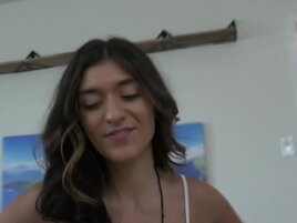 POV bang with a tanned brunette who wants to get off