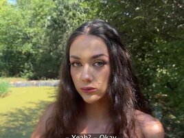 Drooling bitch fucks a random older guy in the park