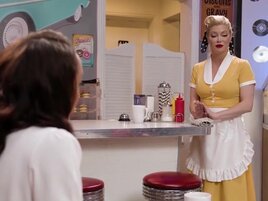 Vintage diner interracial lesbian fuck with two hotties