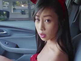 Natural Asian babe is going to take hard dick in public