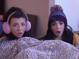 POV fuck with two girls who just wanna stay warm