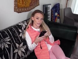Stepmom edging his boner and enjoying POV fucking too