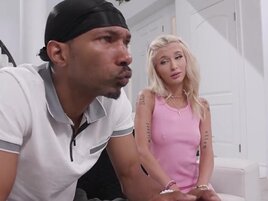 Sloppy teen sucker with tiny tits gets to screw a new man