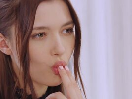 Leggy teen Mila Azul is going to finger herself harder