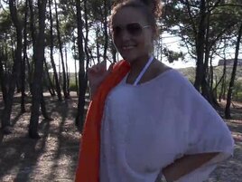 Nudist girl with a tight body shows off her goodies