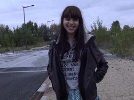 Adorable babe in fishnets wants to find her way in porn