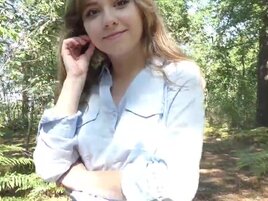 Cute girl with nice breasts is going to be teasing HARD