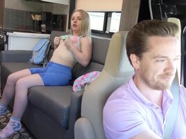 Blondie is going to fuck a dude in his mobile home