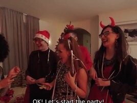 Sneaking away to get fucked by Santa's sexy cock
