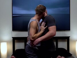 The jock bottom is making out and enjoying oral sex