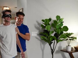 The jock gives a massage to the petite birthday lad