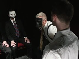 Submissive lad is geting used by three dominant men