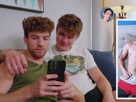 Two dominant lads are having their way with a twink