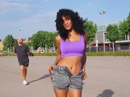 Public tease leads to her taking dick under the bridge