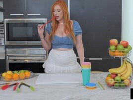 Big boobs redhead is going to fuck a much younger stud